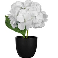 Kunstpflanze Hortensie, 3Er Set, Farbe Weiß, Inkl. Topf, HöHe Ca.21 Cm