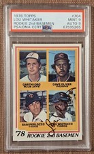 1978 Topps #704 Lou Whitaker Tigers Rookie Baseball Card PSA 9/DNA 9 Auto RC