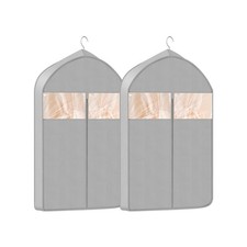 3 Gusseted Garment Bags for Hanging Clothes, Breathable Closet Storage for S...