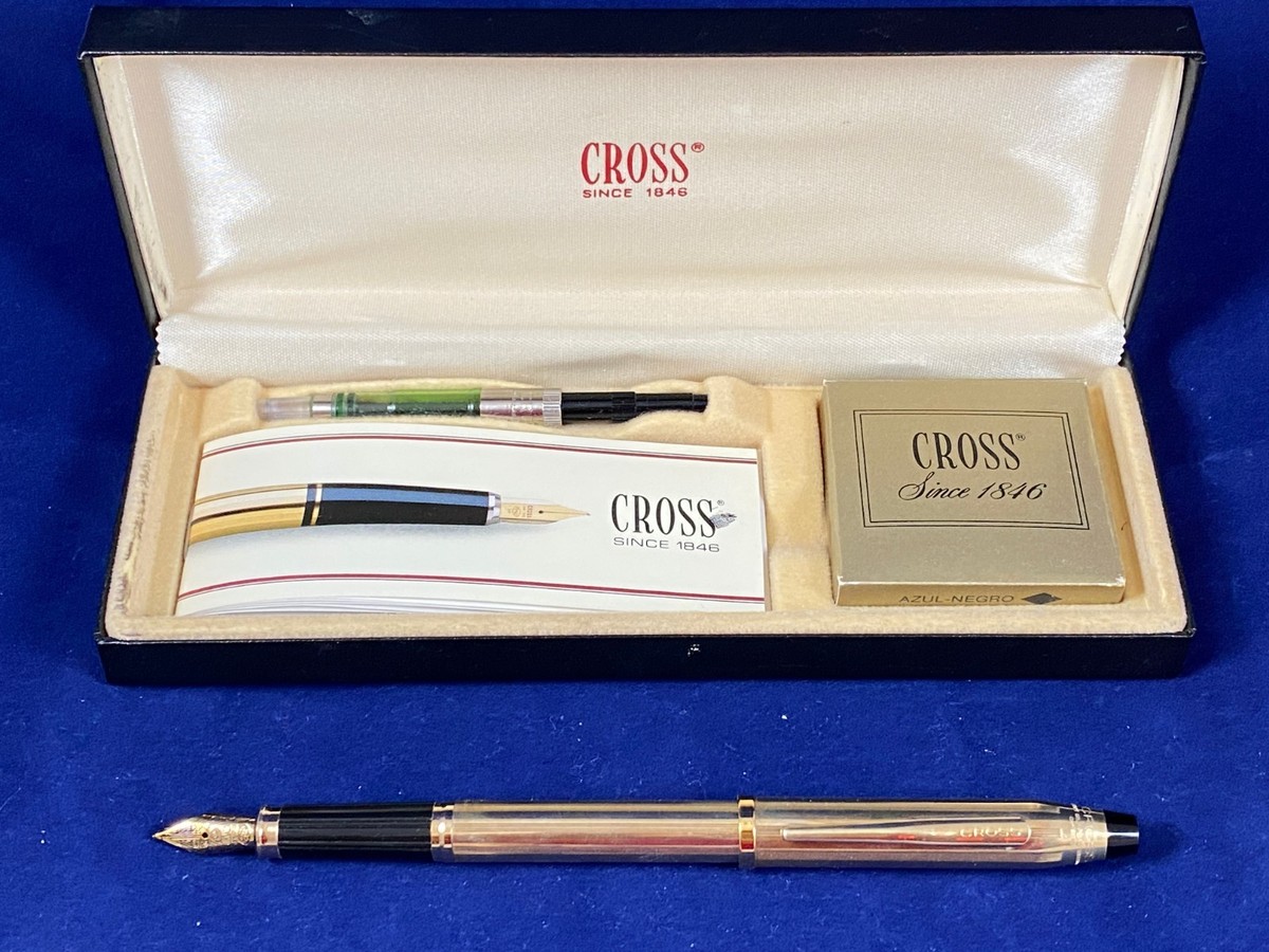 CROSS 万年筆 14K XF 10K GOLD FILLED CROSS 10K GOLD-FILLED ROLLED CENTURY II FOUNTAIN PEN w18K 750 GOLD
