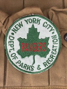 VTG/OBSOLETE "NEW YORK CITY DEPT OF PARKS & RECREATION PARK RANGER" SEW-ON PATCH