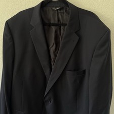 Men s Black Jos A Bank All Season Wool Blazer Jacket Sport Suit Coat 52 Large