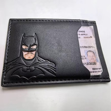 Bat ID PU Leather Wallet with ID Window Card Holder Superhero Mask, Bat Wallet