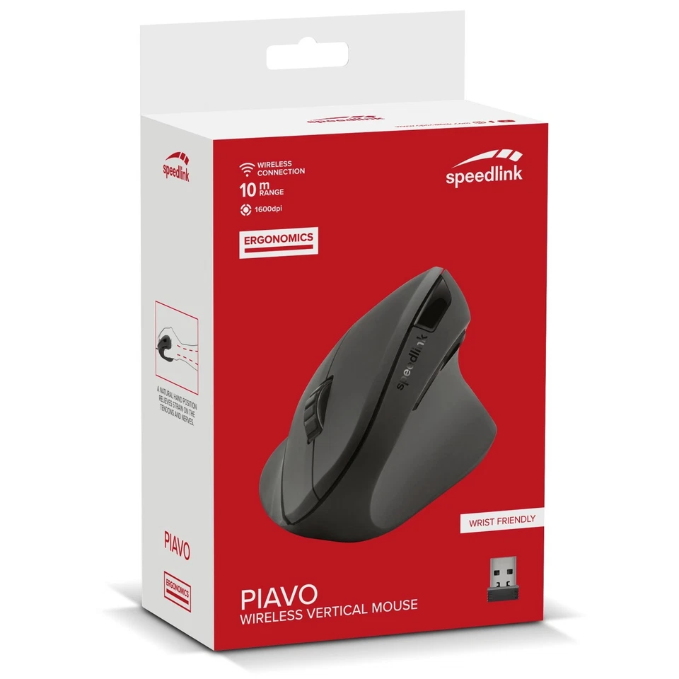 Speedlink PIAVO Vertical Wireless Mouse Maus Vertikal + Ergonomisch 5 Tasten - Bild 4 von 4