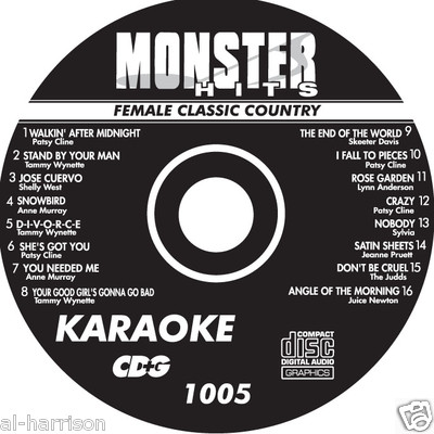   KARAOKE MONSTER HITS CD+G FEMALE CLASSIC COUNTRY  #1005