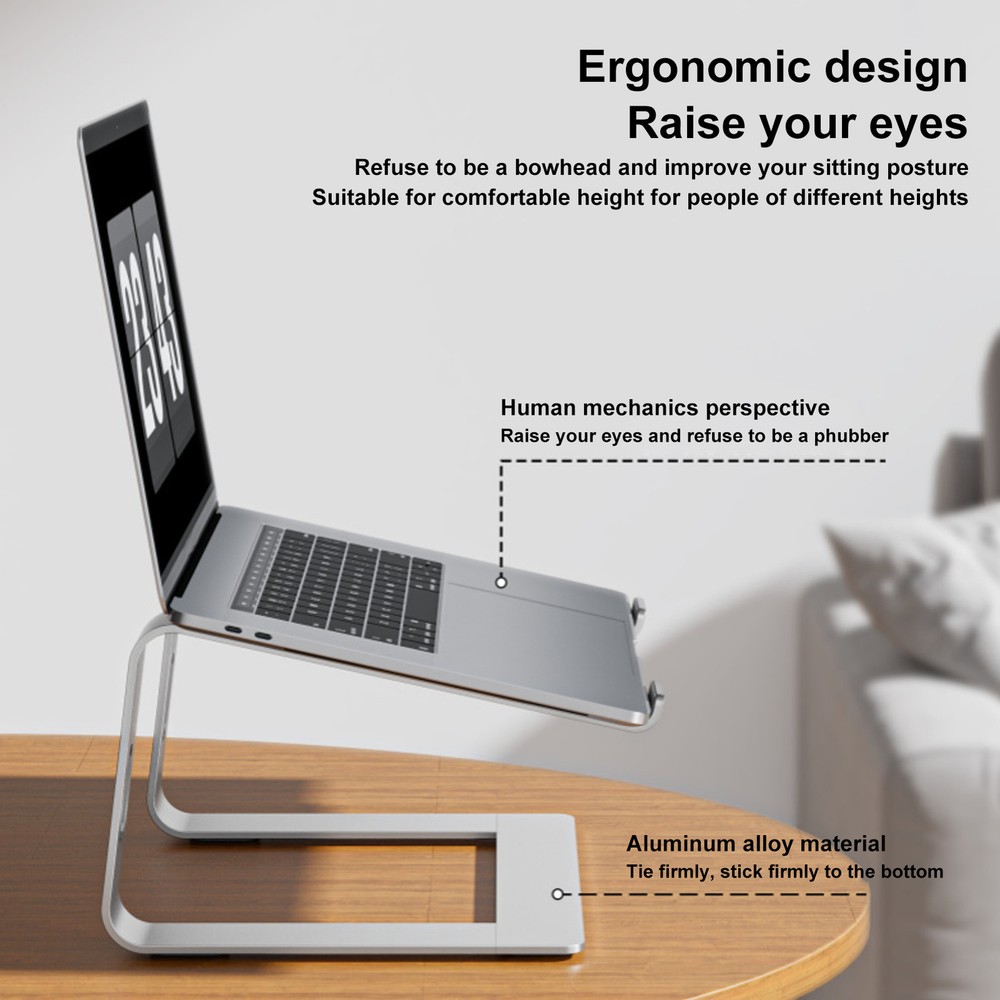 Aluminum Laptop Stand Ergonomic Stable PC Notebook Riser Holder
