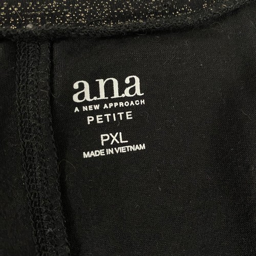 Camisa tejida ana Top Petite XL de metal líquido negra plateada trabajo minimalista - Imagen 10 de 13