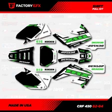 Black & Green Shift Racing Graphics kit fits Honda Crf450 02-04 Crf 450 Decals