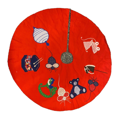 A Orginal Docothy's Daughter's Red Christmas Tree Skirt embroidey Bear Mice Read - Picture 1 of 14