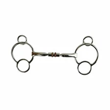 AK Universal Loose Ring Horse Riding Bit Rotary Double Cooper Roller Snaffle Bit
