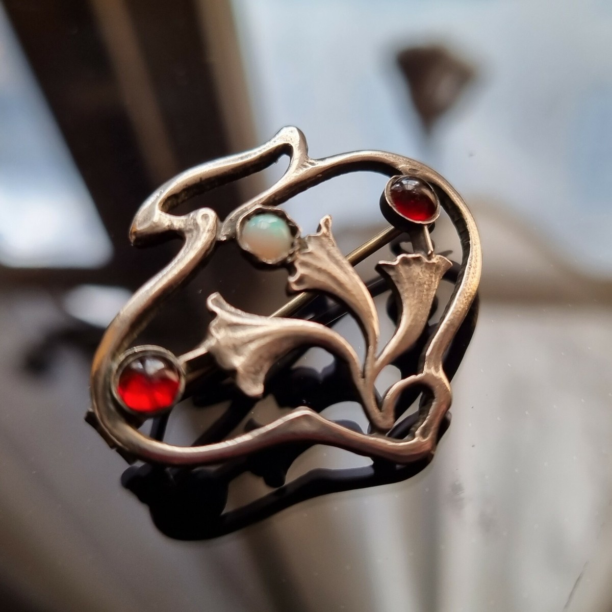 Broche Ancienne Art Déco/Nouveau En Argent Massif 925 – Motif Fleurs, Créateur