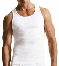 6-12 Piece White Men 100 Cotton Ribbed Tank Top A-Shirt Wife Beater Undershirts