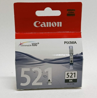 Genuine Canon Pixma 521 Ink Cartridge - Black - CLI-521BK - NEW