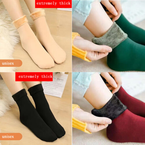 Women Winter Warm Socks Soft Wool Fleece Bed Floor Sock Snow Thermal Thick HOT - Picture 1 of 13