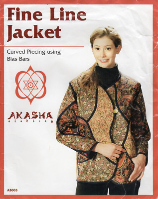  2000 UNCUT Akasha Clothing Sewing Pattern AB003 ''Fine Line Jacket'' Sizes S-M-L