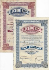 2 x ElectroTrust, akcje uprzywilejowane i akcje zwykłe z 1950 roku