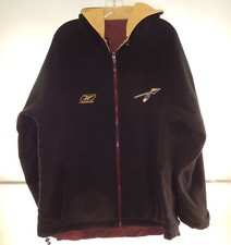 NFL Washington Redskins Reversible Fleece Hooded Hoodie Zip Jacket Black NWOT Lg