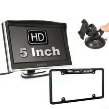 5" Car Monitor Rear View Backup Reverse Camera Night vision License Plate Metal