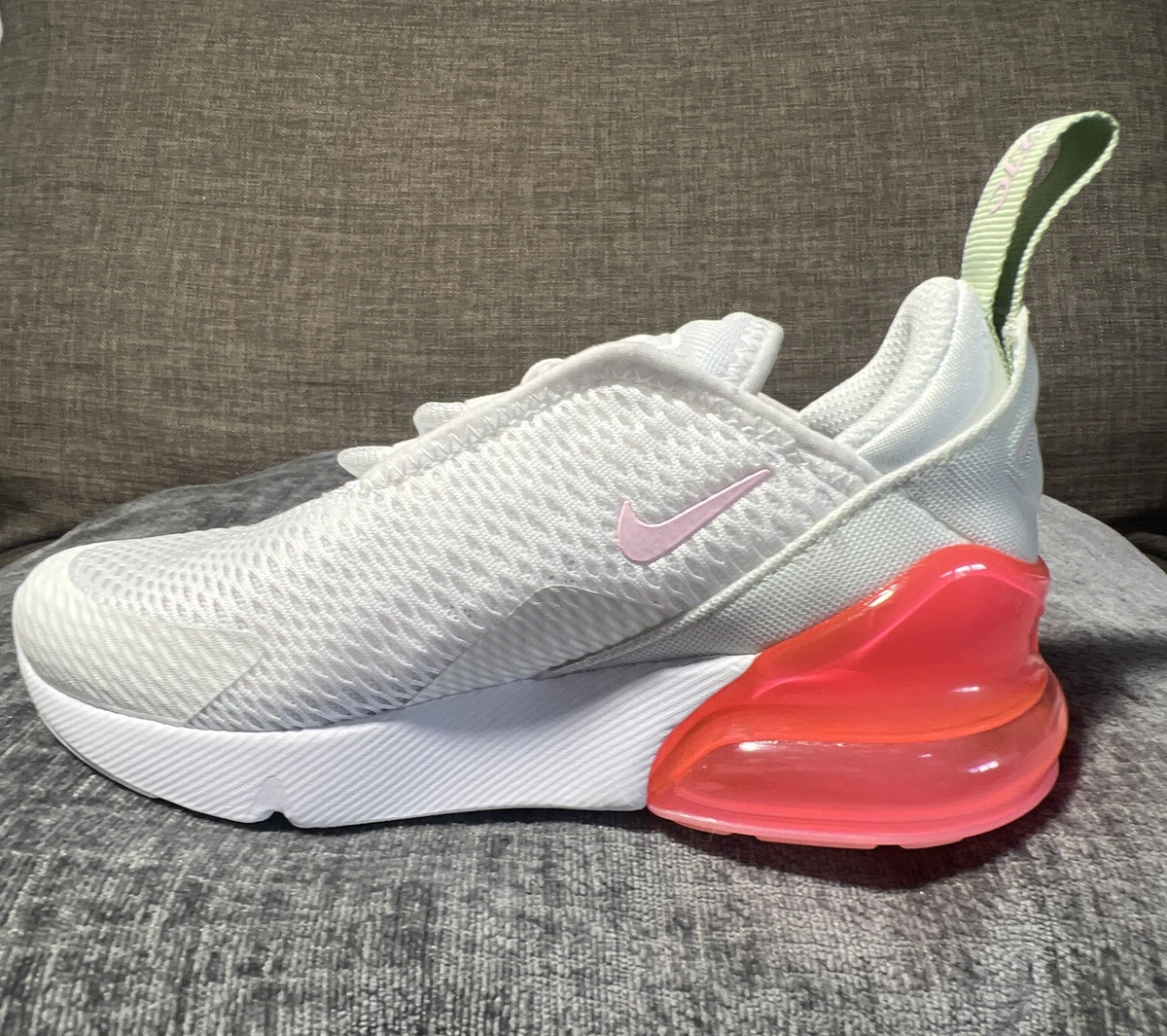 NIKE AIR MAX 270 White Pink Foam Honeydew Hot Red Bubble Vapormax