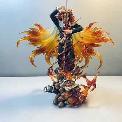 #ad H30cm Demon Slayer Rengoku Kyojuro Figure Collectible Anime GK Statue Model $61.86