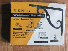 Vtg Box McKinney Forged Iron Ornamental Bracket Copper look 8" by 6"