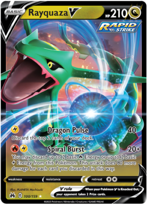 Pokémon Rayquaza V 100/159 | Crown Zenith | Tarjeta Individual Ultra Rara | Oficial Y Coleccionable