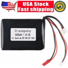 7.4V 4000mAh Lipo Battery JST JR Plug for Spektrum DX9 DX8 DX7 DX6E Transmitter