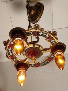 1920 S Antique Vintage Light Fixture Ceiling Chandelier 3 Lights