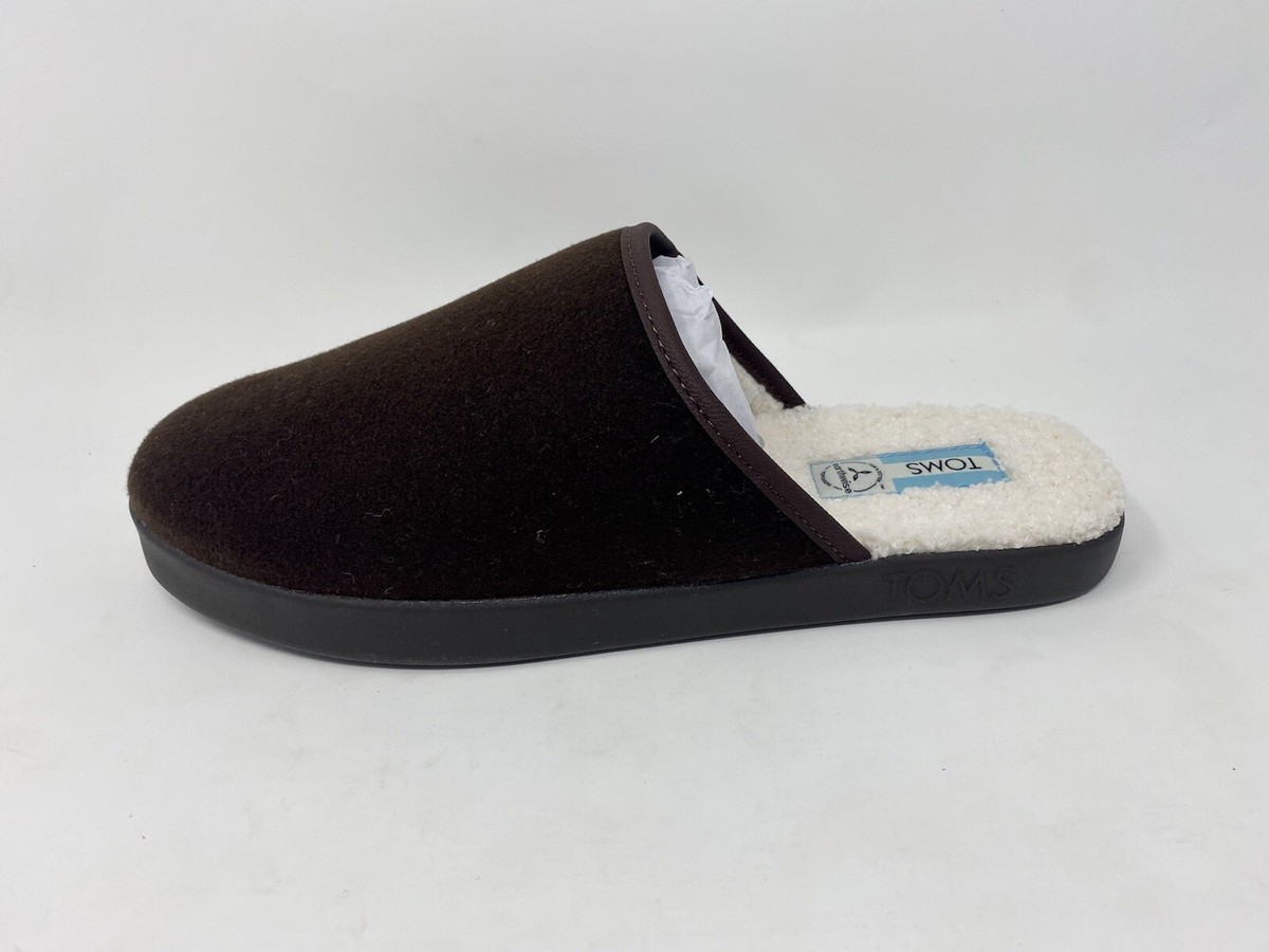 NIB! TOMS men\'s Harbor chocolate Repreve two tone felt slippers TOMS Wool Slippers for Men | Mercari main image 2