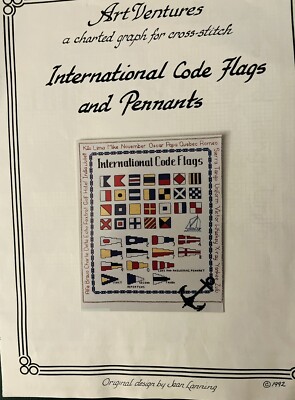 Vintage Art Ventures Graph For Cross Stitch  International Code Flags 