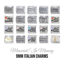 Memorial In memory 9mm Italian charm  - Fits 9mm classic Italian charm bracelets