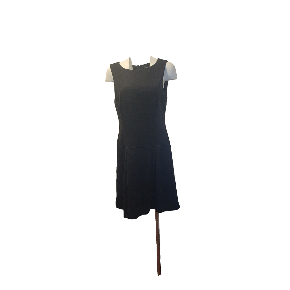 White House Black Market Sleeveless Pleated A-Line Black Dress Size 12 |  eBay