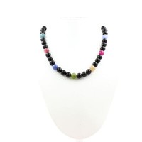 A Bijoux Collier Perlen Tourmalin Multicolor + Achat Mineralien & Edelsteine