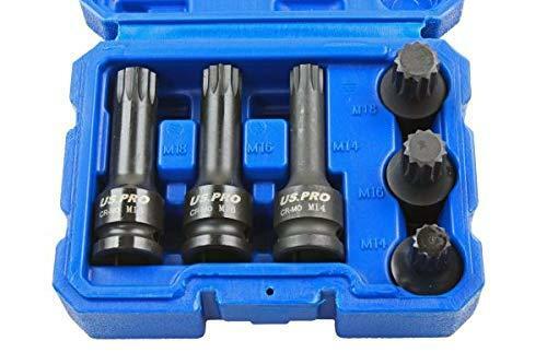 Juego de brocas de enchufe de impacto Dr Spline US PRO 6 piezas M14 M16 M18 12 puntos B1379 - Imagen 2 de 4