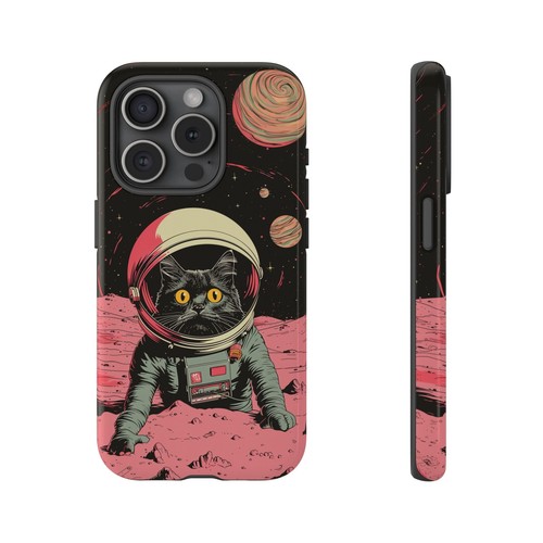Astronaut Cat Space Kitty Retro - Phone Ink Cover Case for iPhone Galaxy Pixel - 第 40/278 張圖片