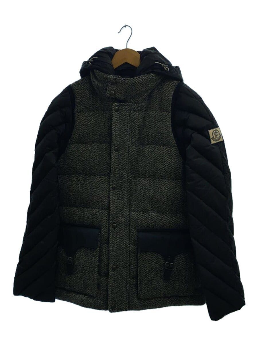 MONCLER GAMME BLEU キルティングダウンベスト グレー・ブラック MONCLER GAMME BLEU down jacket Giubbotto rind1300219 3 wool