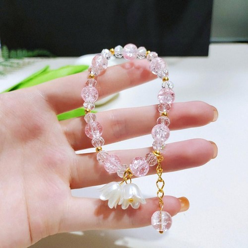 Koreanische rosa Kristall Blumen Schmetterling Anhänger Perlen Armband für Frauen _ - Bild 6 von 44