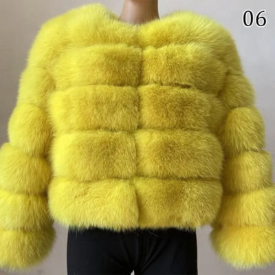 Faux Fur Cropped Jackets For Women Coats Thick Warm Soft Jacket Woman 2024 Long Sleeve Casual Winter Coat In New Outerwear - Foto 12