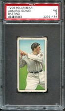 1909-11 T206 Polar Bear Admiral Schlei Batting PSA 3 Center Only 28 Total Graded