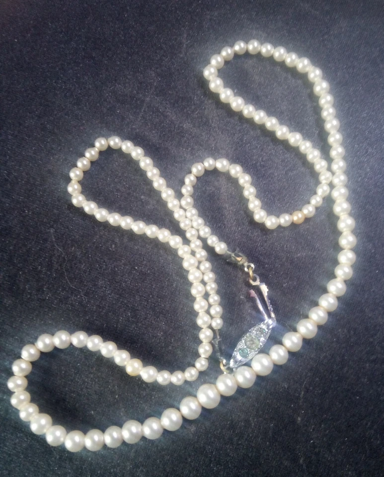 Perlenkette gebraucht,  ca. 43 cm  mit Schließe