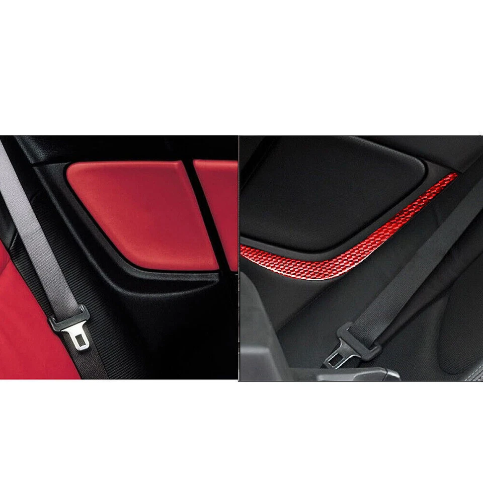 Cubierta lateral interior del asiento trasero de fibra de carbono rojo vinilo para Mazda RX-8 2004-08 Foto 4 de 4