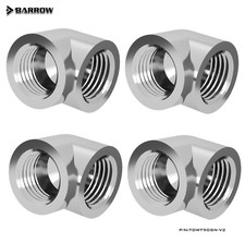 Barrow G1/4" Female to Female Extender Fitting, 90 Degree Angle, Sialver 4 Pack