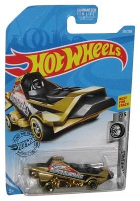 Hot Wheels Super Chromes 2/5 (2017) Gold Hover & Out Toy Car 50/250 - (Card Wear