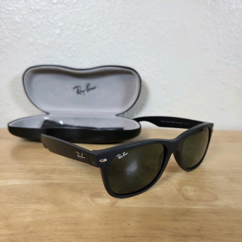 Ray-Ban RB2132 622 55-18 NEW WAYFARER Sonnenbrille matt Gummi schwarz mit Etui
