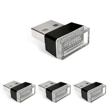 MLY 4 PCS USB LED Interior Atmosphere Lamp, Plug-in USB Interior Ambient Blue