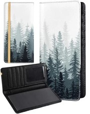 Checkbook Cover for Personal Duplicate Checks - Leather Check Book Forest
