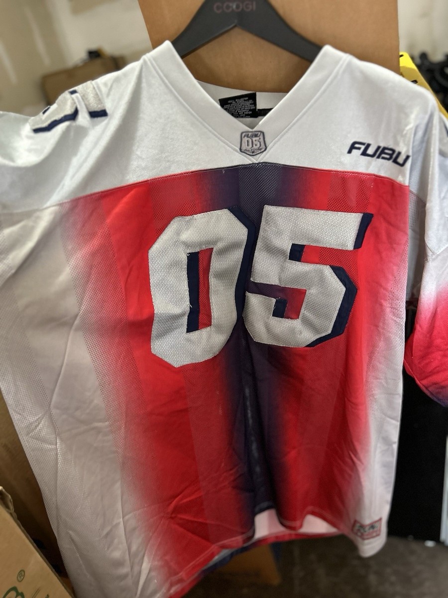 Vintage FUBU Jersey Shirt 05 Red White Blue XXXL Oversized Hip Hop