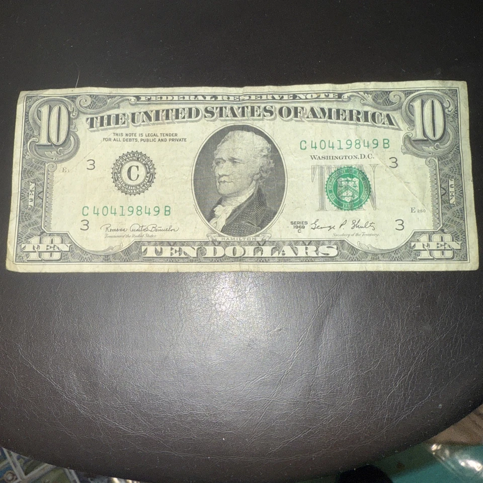 1969 10 Dollar Bill Series C - Image 2 of 3