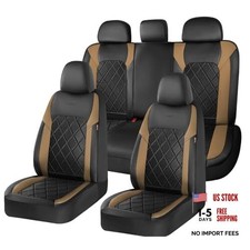 Car Seat Covers, Seat Covers Full Set, 5 Seats Automotive FullSet Black Gold