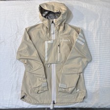 Adidas Terrex Hooded Jacket Women  s Sz S Beige Waterproof Outdoor Hiking Coat.
